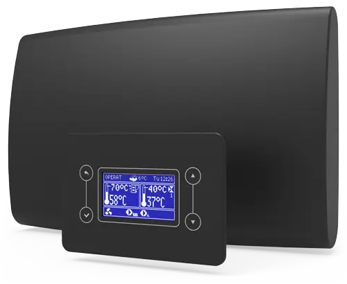 Sterownik ecoMAXX 920P1 TOUCH marki PLUM stosowany w kotle QMPELL EVO